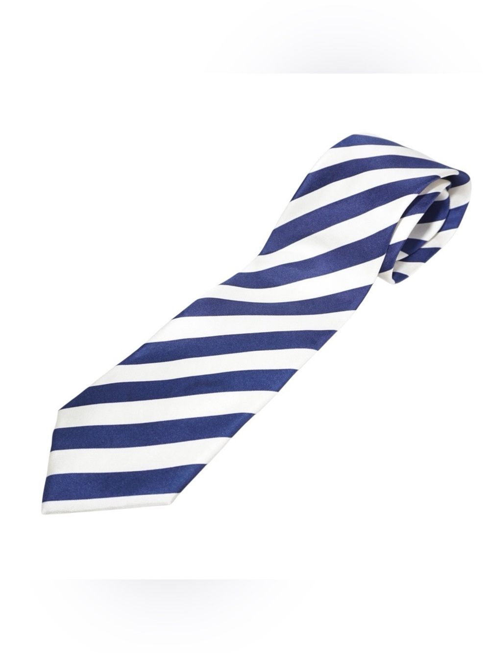 Frangi Made in Italy Blue and White Striped Silk Tie